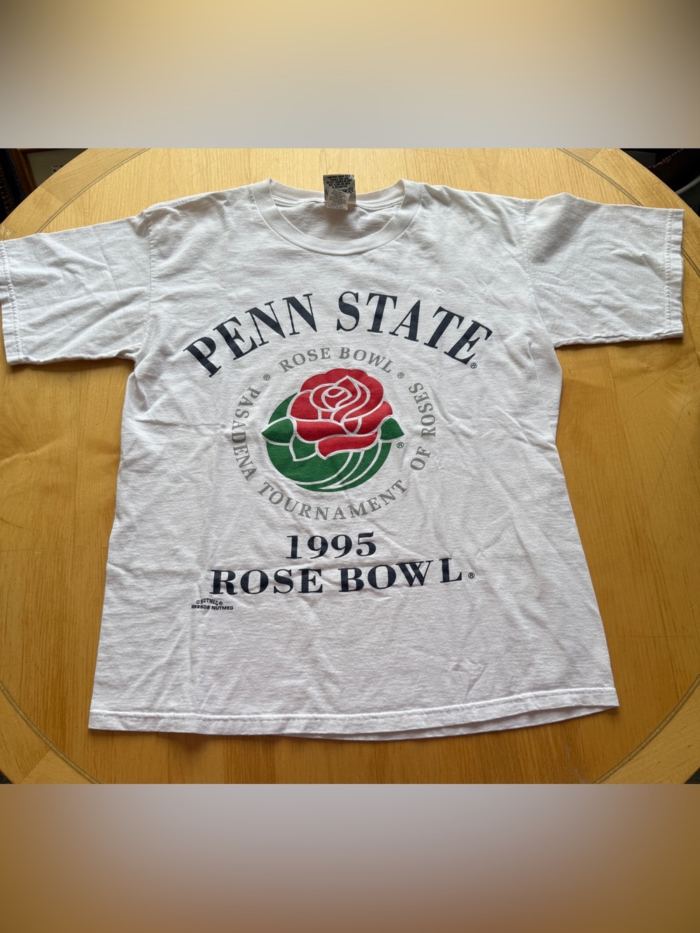 Vintage 1995 Penn State Rose Bowl Nutmeg Mills T-Shirt USA Made Size L